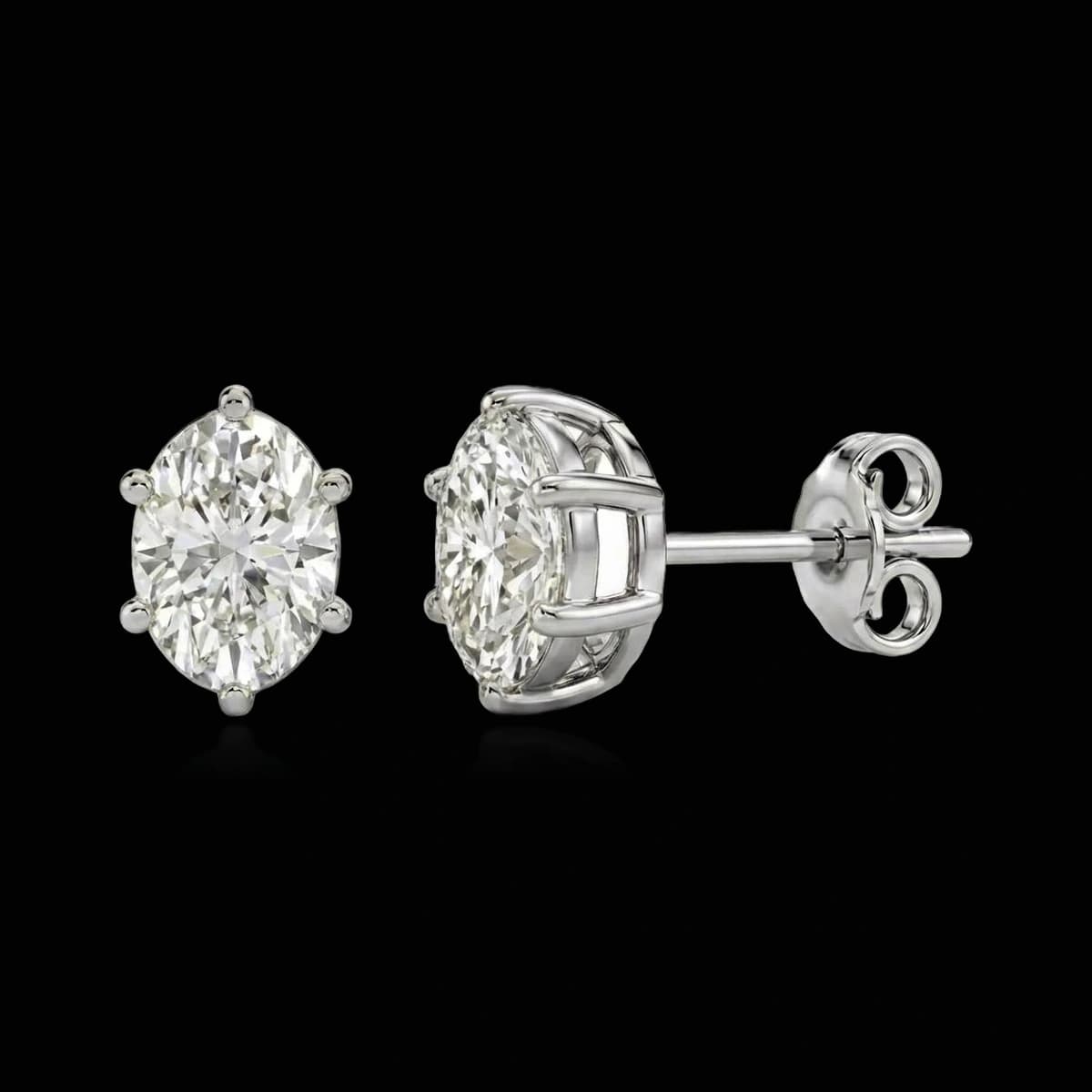 Oval-cut diamond stud earrings