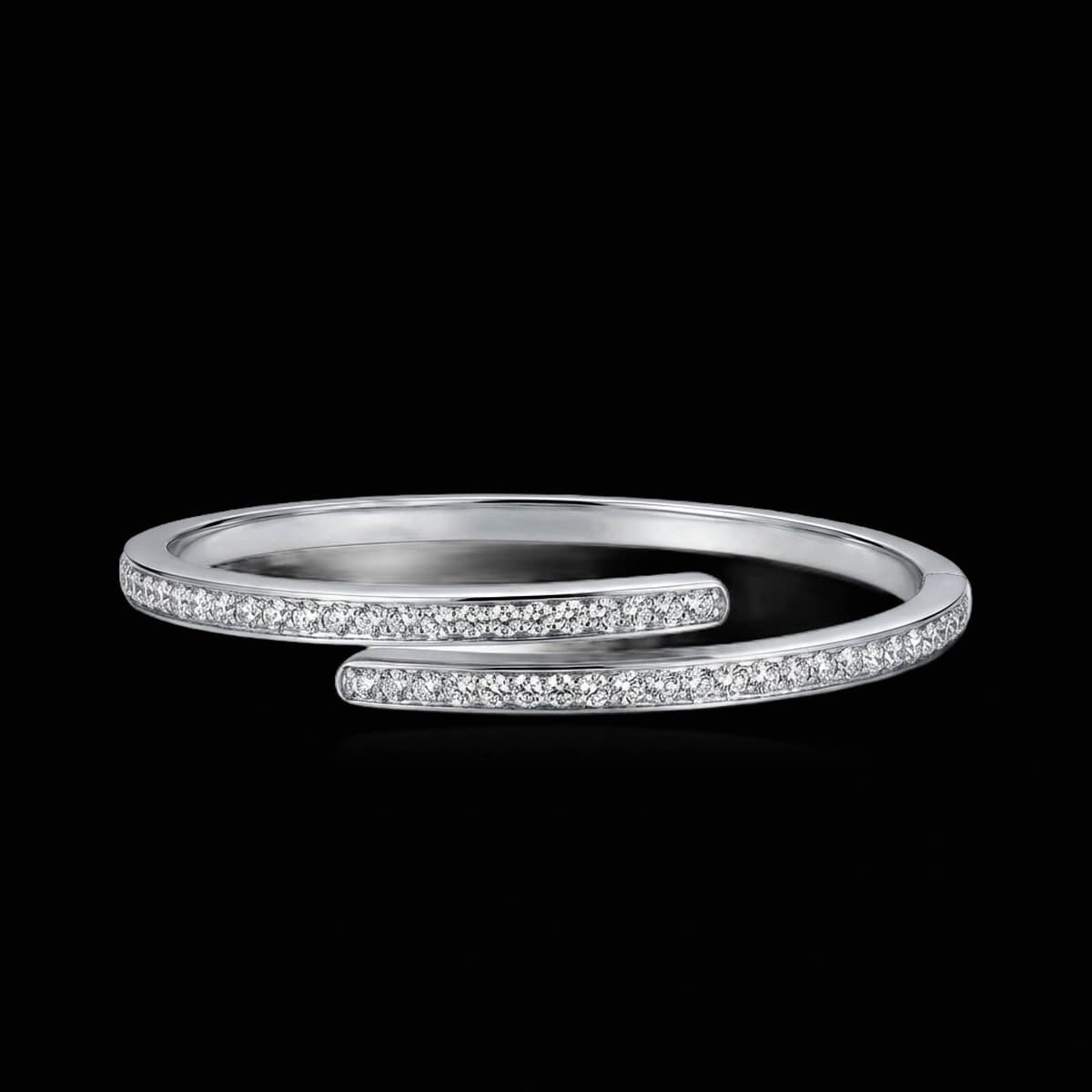 Round-cut diamond bangle, 1.8 ct