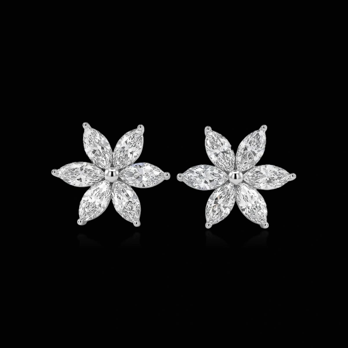 Mixed-cut diamond stud earrings, 6.5 ct