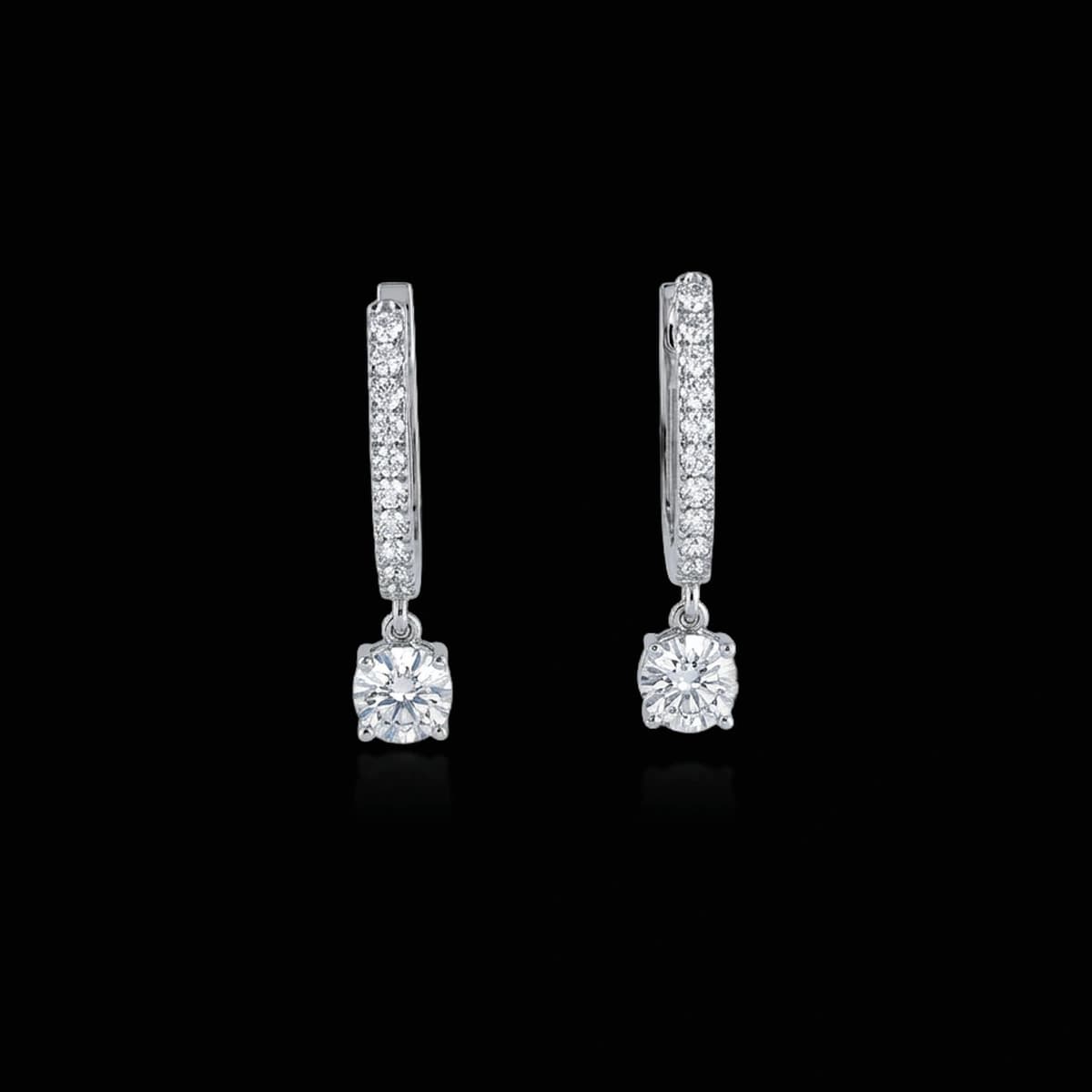Round-cut diamond hoop earrings