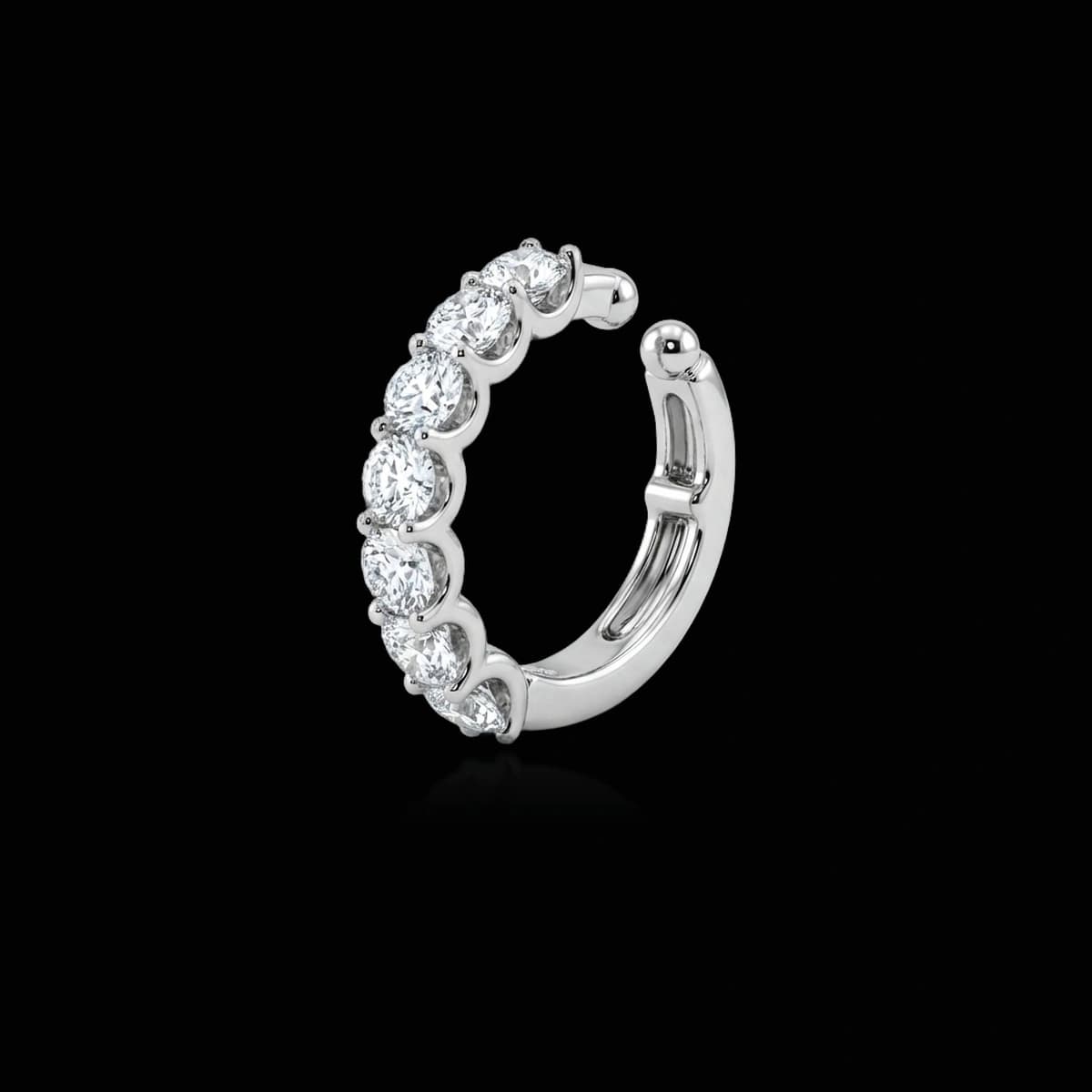 Round-cut diamond hoop earrings, 0.7 ct