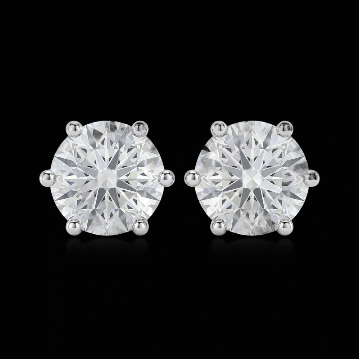 Round-cut diamond stud earrings