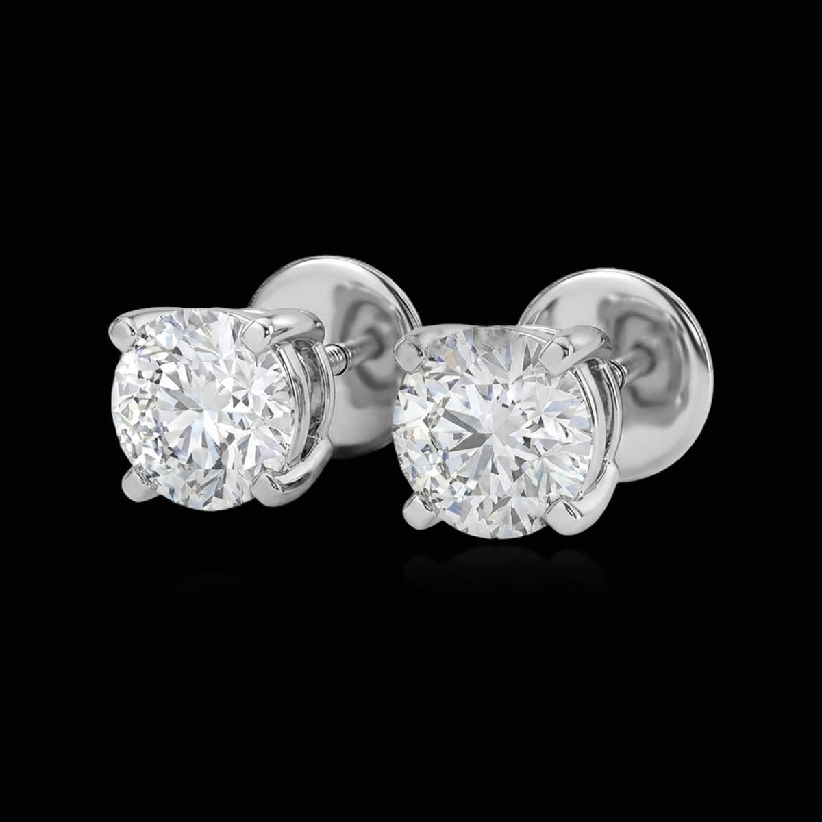 Round-cut diamond stud earrings