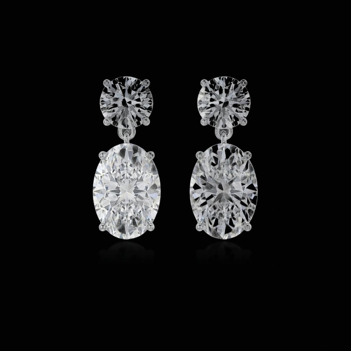 Mixed-cut diamond drop earrings, 6.8 ct