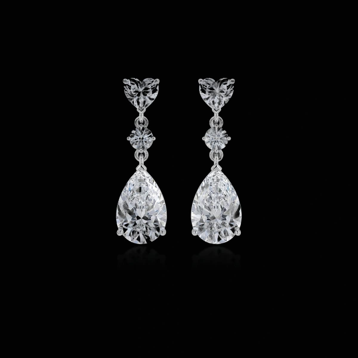 Mixed-cut diamond drop earrings, 5.8 ct