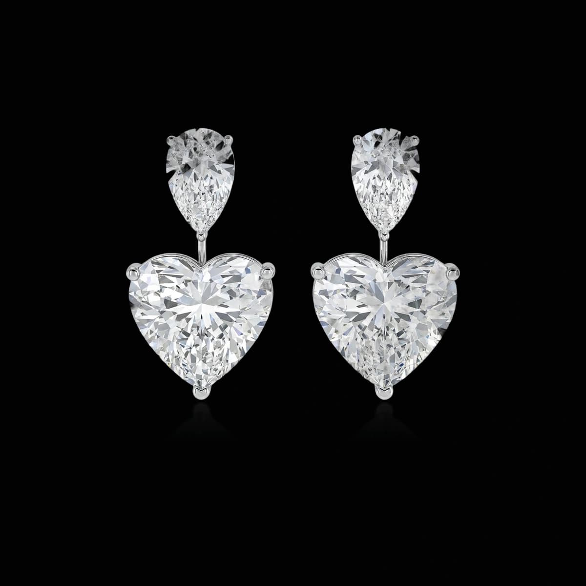 Mixed-cut diamond drop earrings, 23 ct