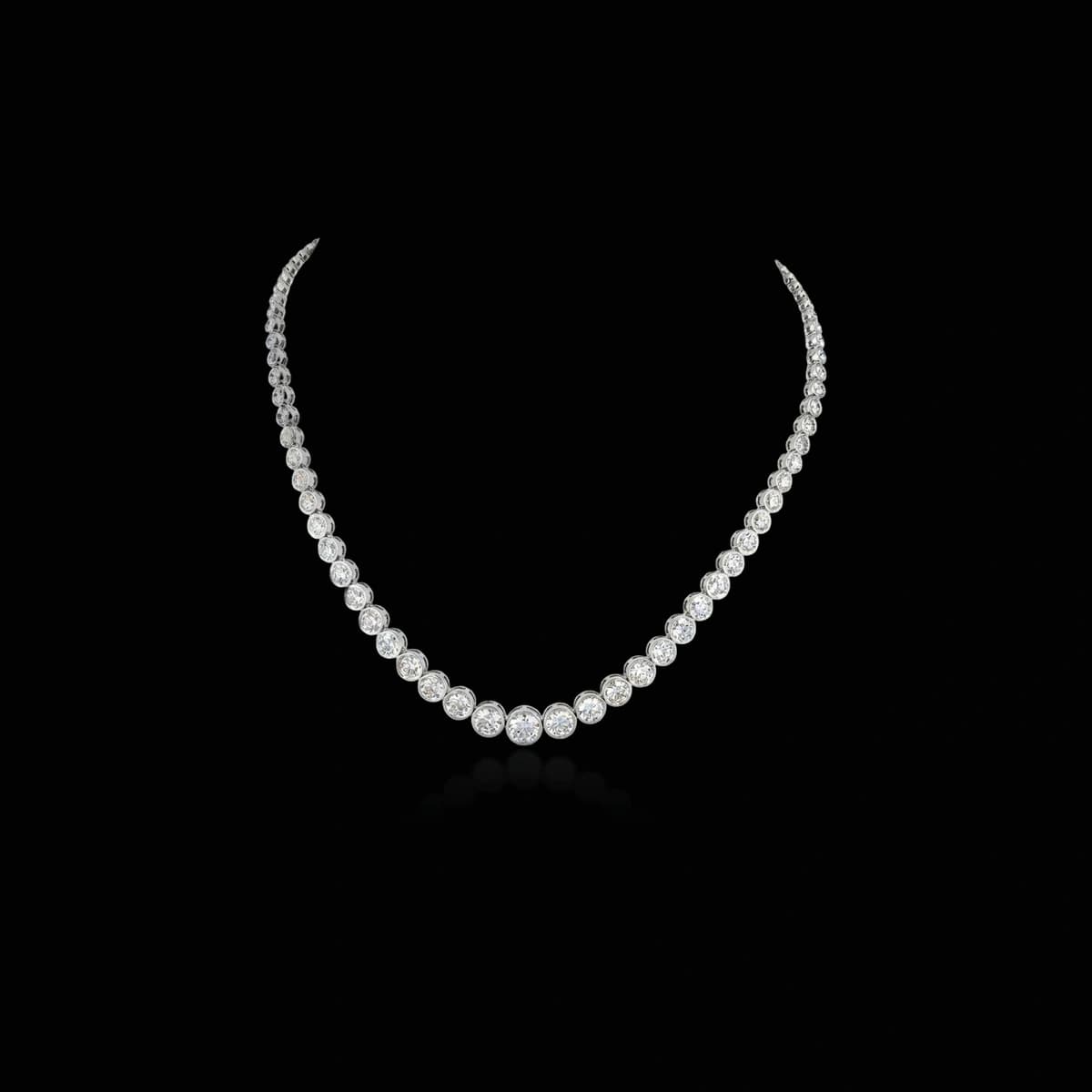 Теннисное колье с бриллиантами огранки «Круг», 8 ct