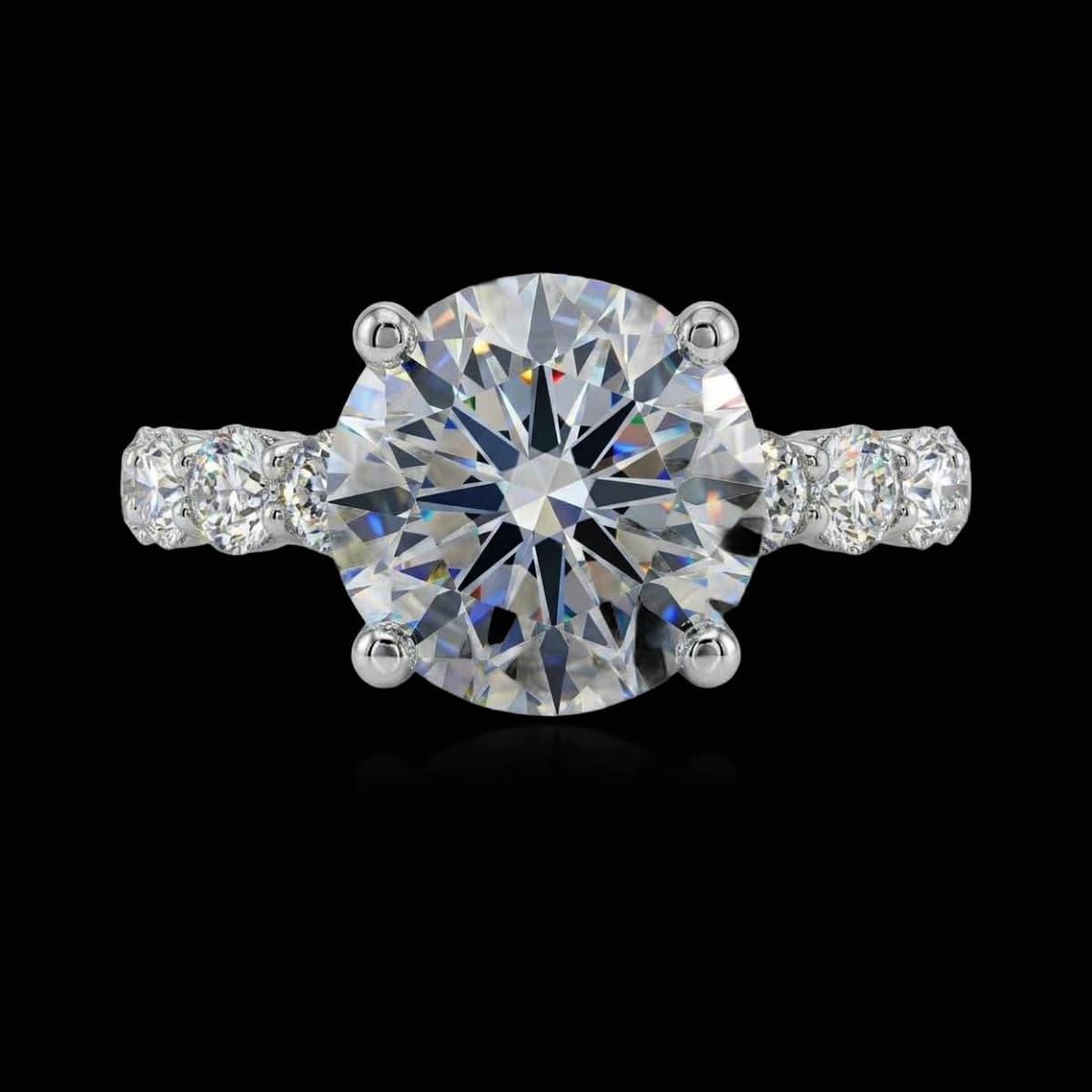 Помолвочное кольцо с бриллиантами огранки «Круг», 10,2 ct
