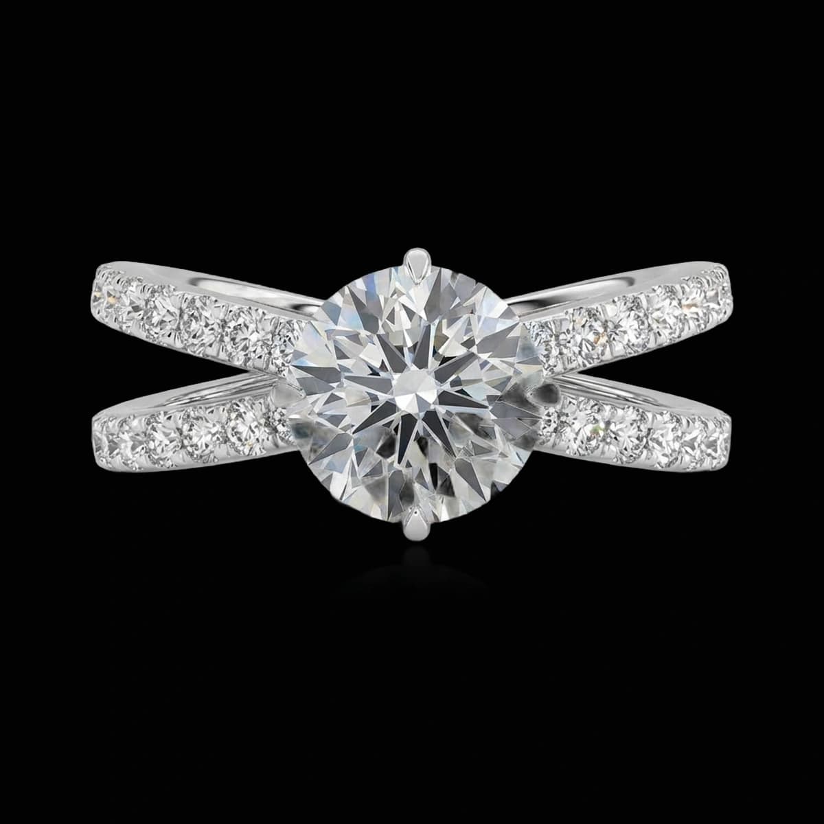 Помолвочное кольцо с бриллиантами огранки «Круг», 1,8 ct