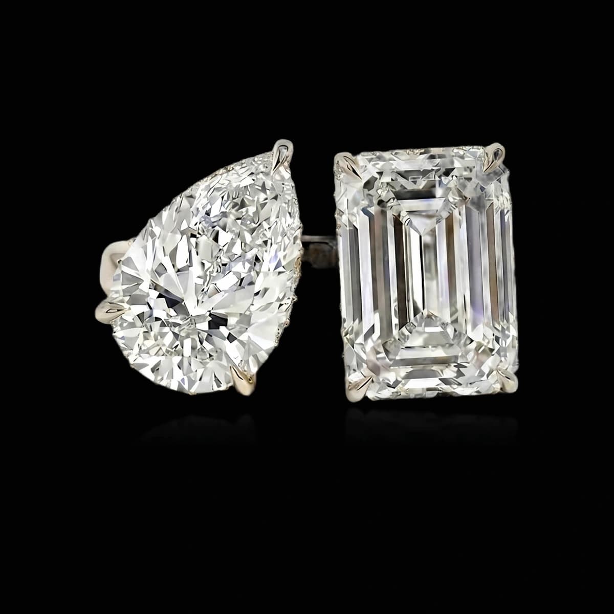 Помолвочное кольцо с бриллиантами смешанной огранки, 9 ct