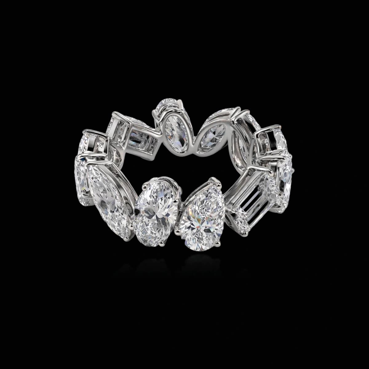 Кольцо вечности с бриллиантами огранки «Other», 6,5 ct