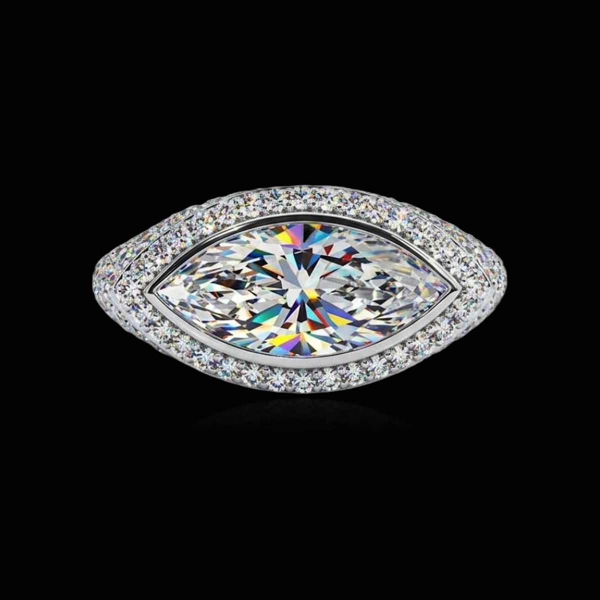 Помолвочное кольцо с бриллиантами смешанной огранки, 4 ct