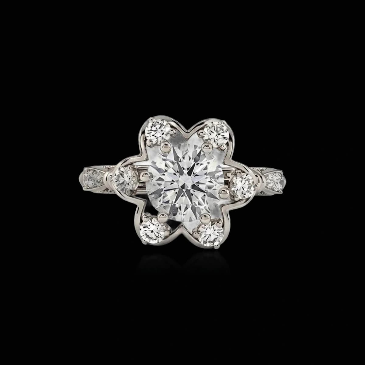 Помолвочное кольцо с бриллиантами огранки «Круг», 1,8 ct