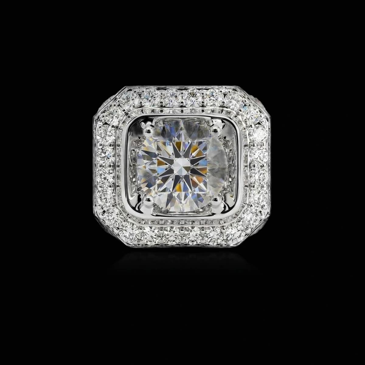 Помолвочное кольцо с бриллиантами огранки «Круг», 7 ct