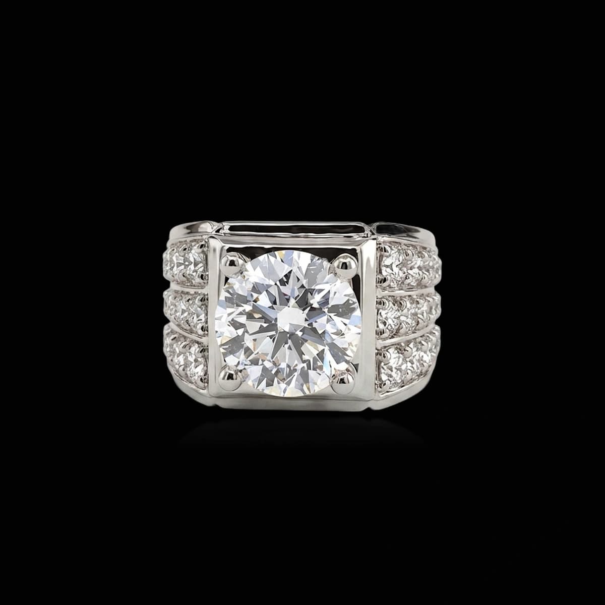 Помолвочное кольцо с бриллиантами огранки «Круг», 4,9 ct