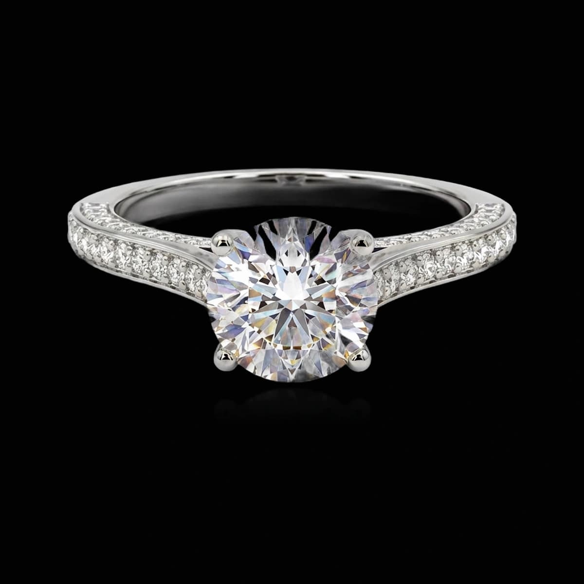 Помолвочное кольцо с бриллиантами огранки «Круг», 1,5 ct