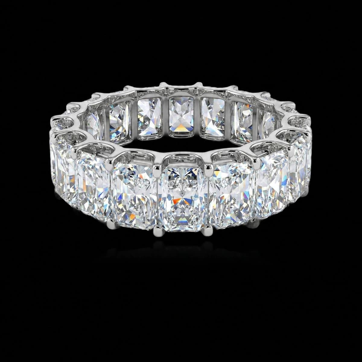 Кольцо вечности с бриллиантами огранки «Радиант», 5,4 ct