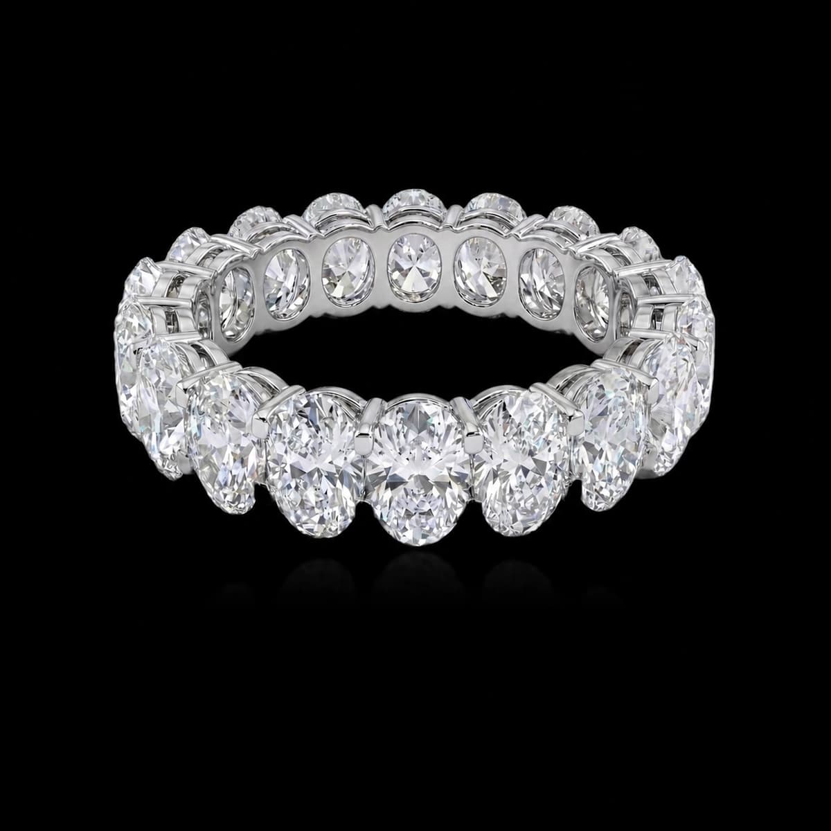 Кольцо вечности с бриллиантами огранки «Овал», 4,9 ct