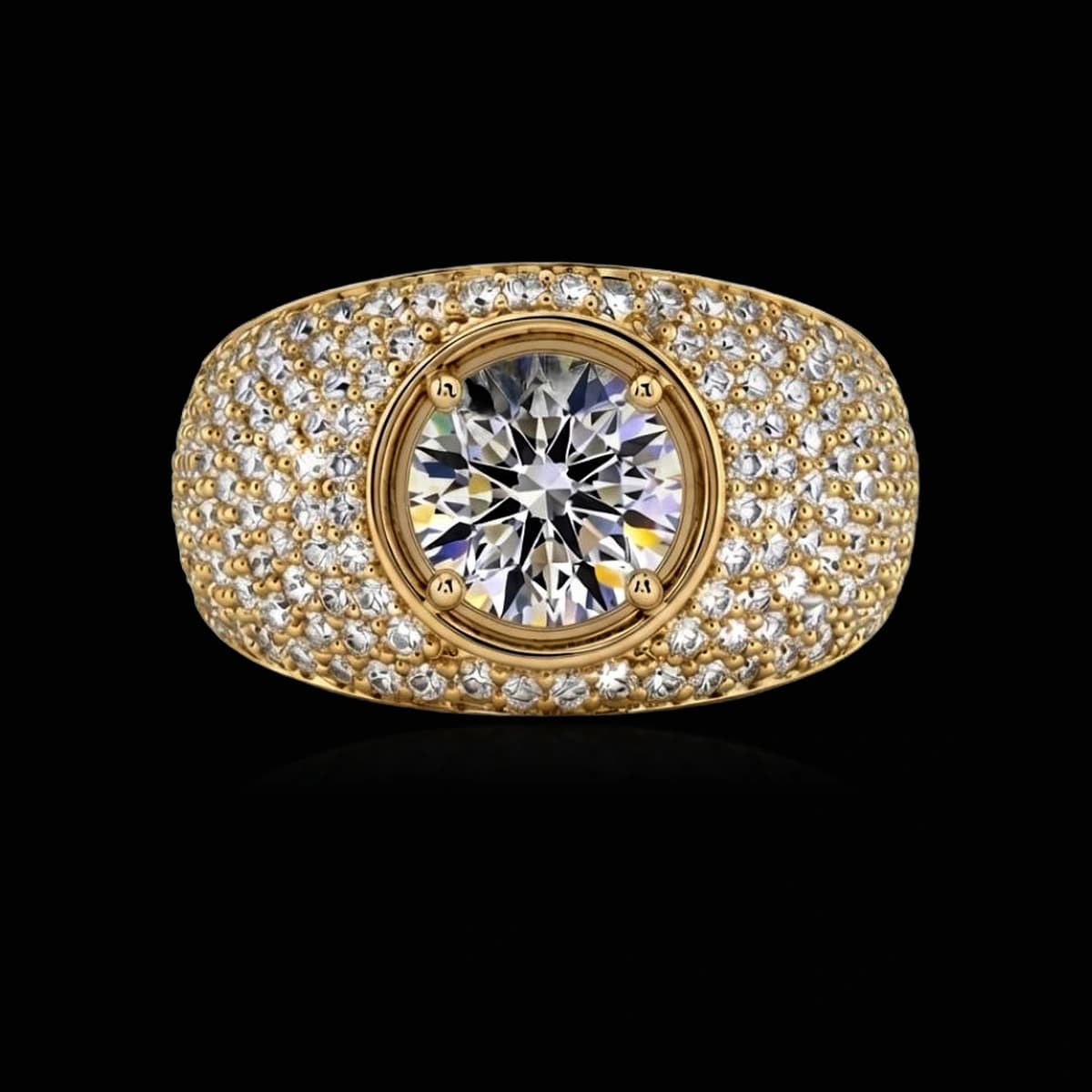 Помолвочное кольцо с бриллиантами огранки «Круг», 1,9 ct