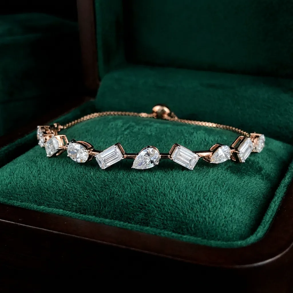 The craftsmanship behind Fancy-cut diamond chain bracelet, 4.5 ct