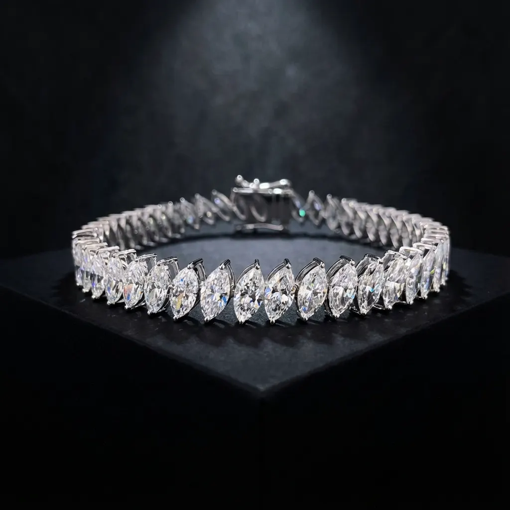 The craftsmanship behind Marquise-cut diamond tennis bracelet