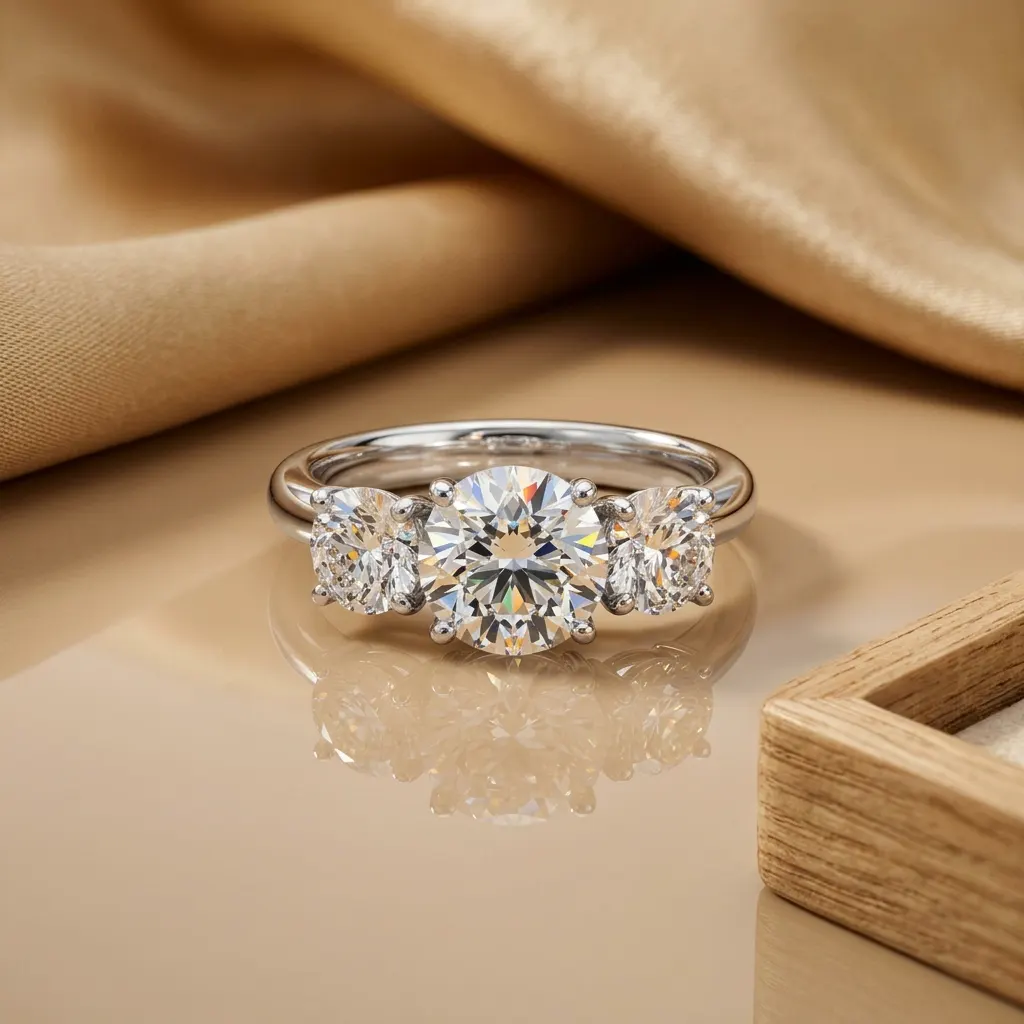 The craftsmanship behind Round-cut diamond three-stone ring