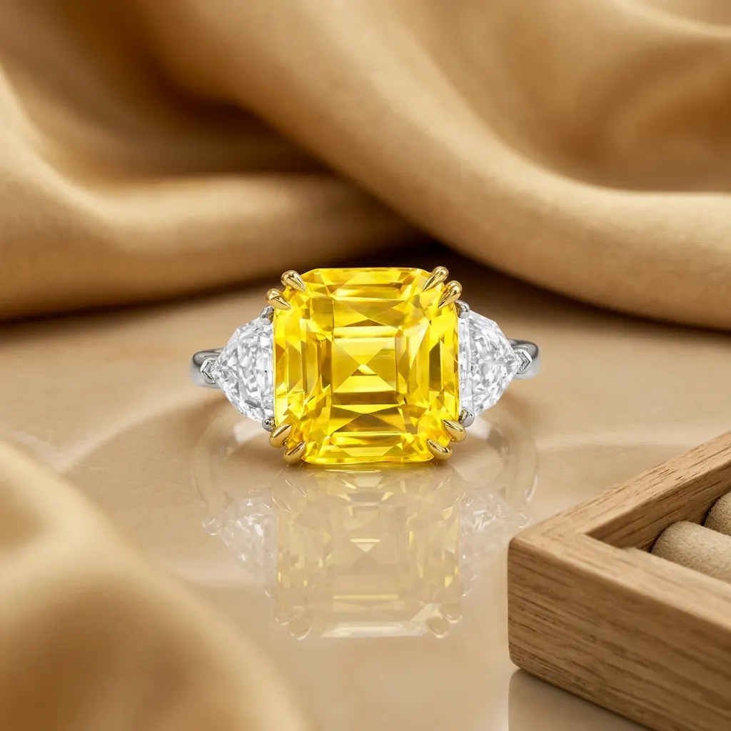 The craftsmanship behind Asscher-cut diamond three-stone ring