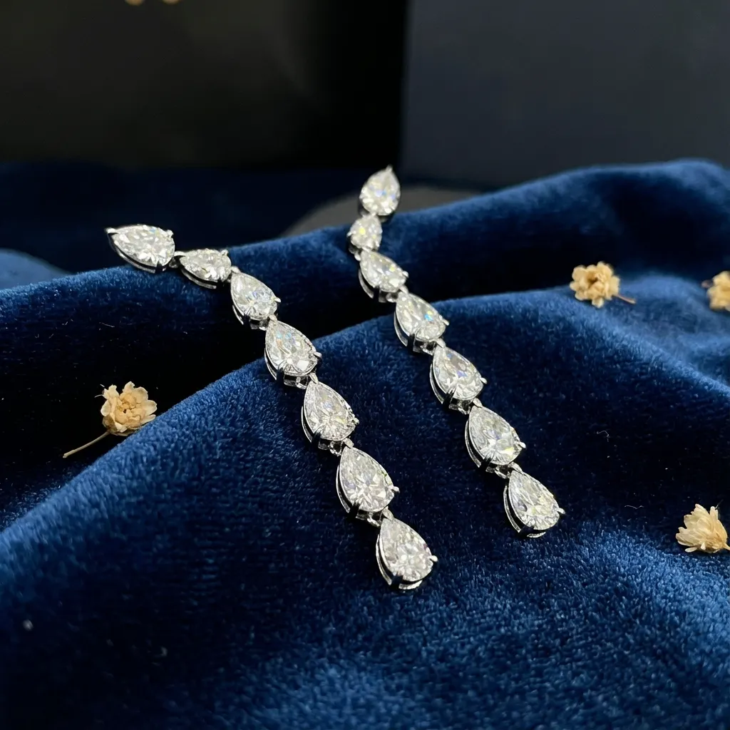 The craftsmanship behind Mixed-cut diamond drop earrings, 8.2 ct