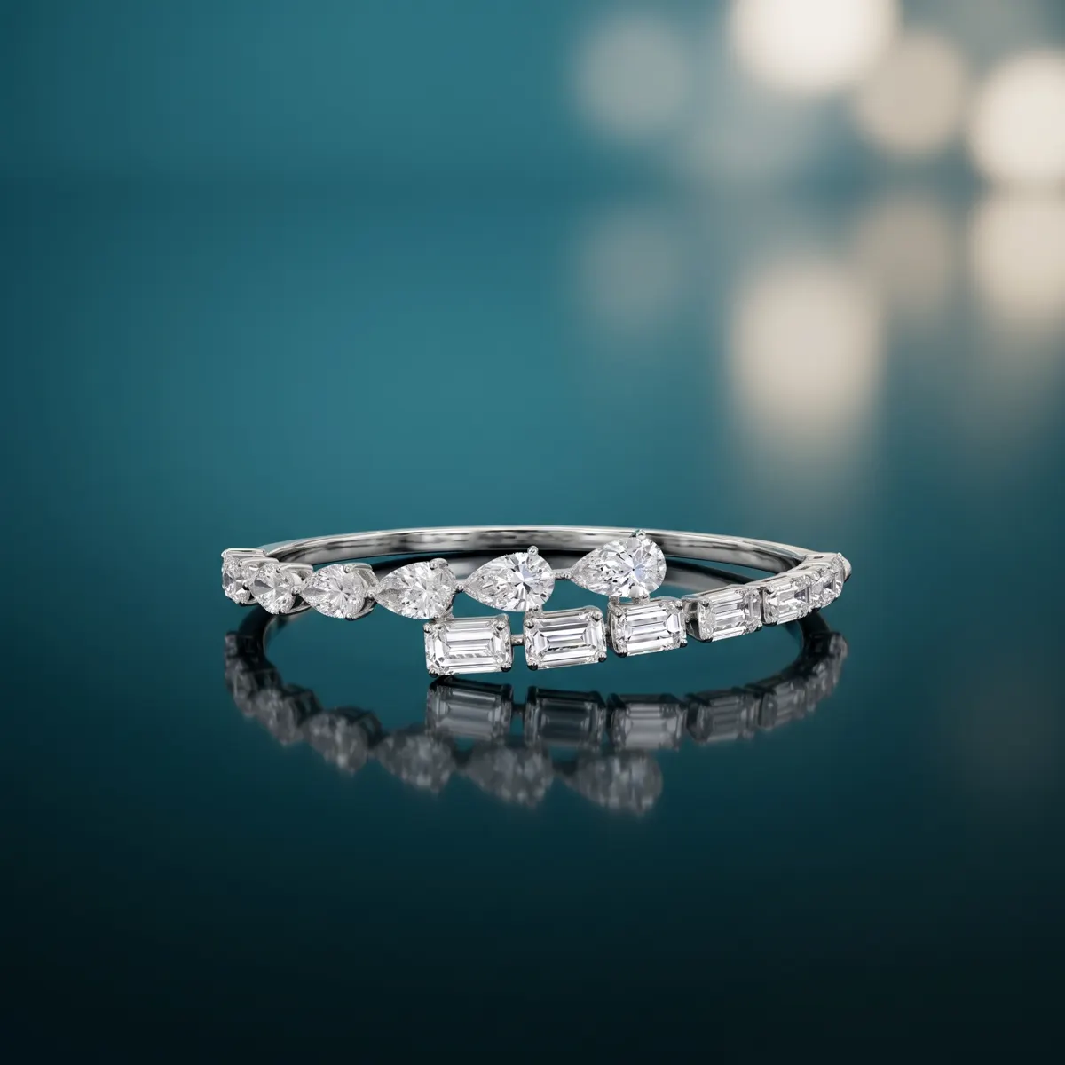 Создание украшения Жёсткий браслет с бриллиантами огранки «Other», 8,5 ct