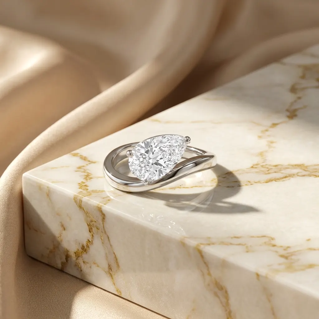 The craftsmanship behind Pear-shaped diamond engagement ring