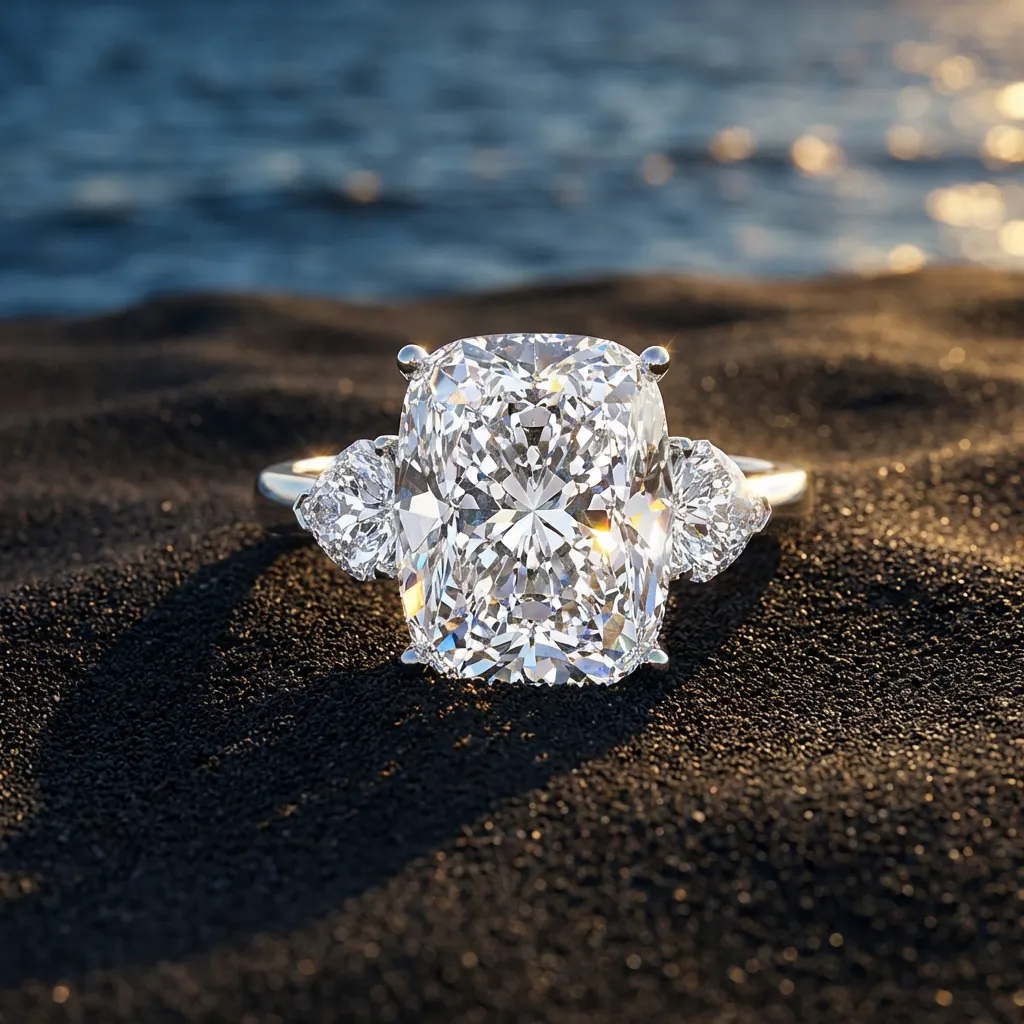 The craftsmanship behind Cushion-cut diamond three-stone ring