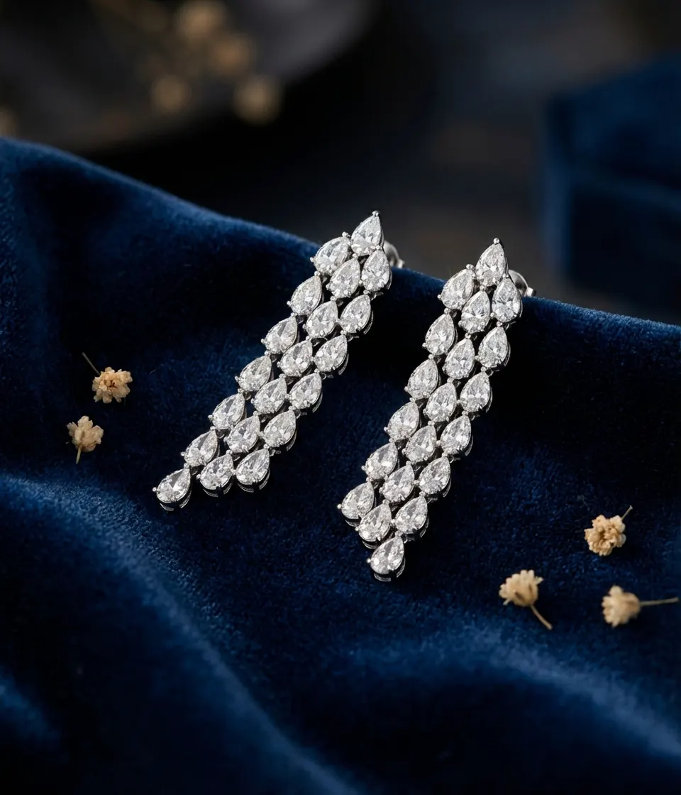 Создание украшения Серьги-подвески с бриллиантами смешанной огранки, 7,25 ct