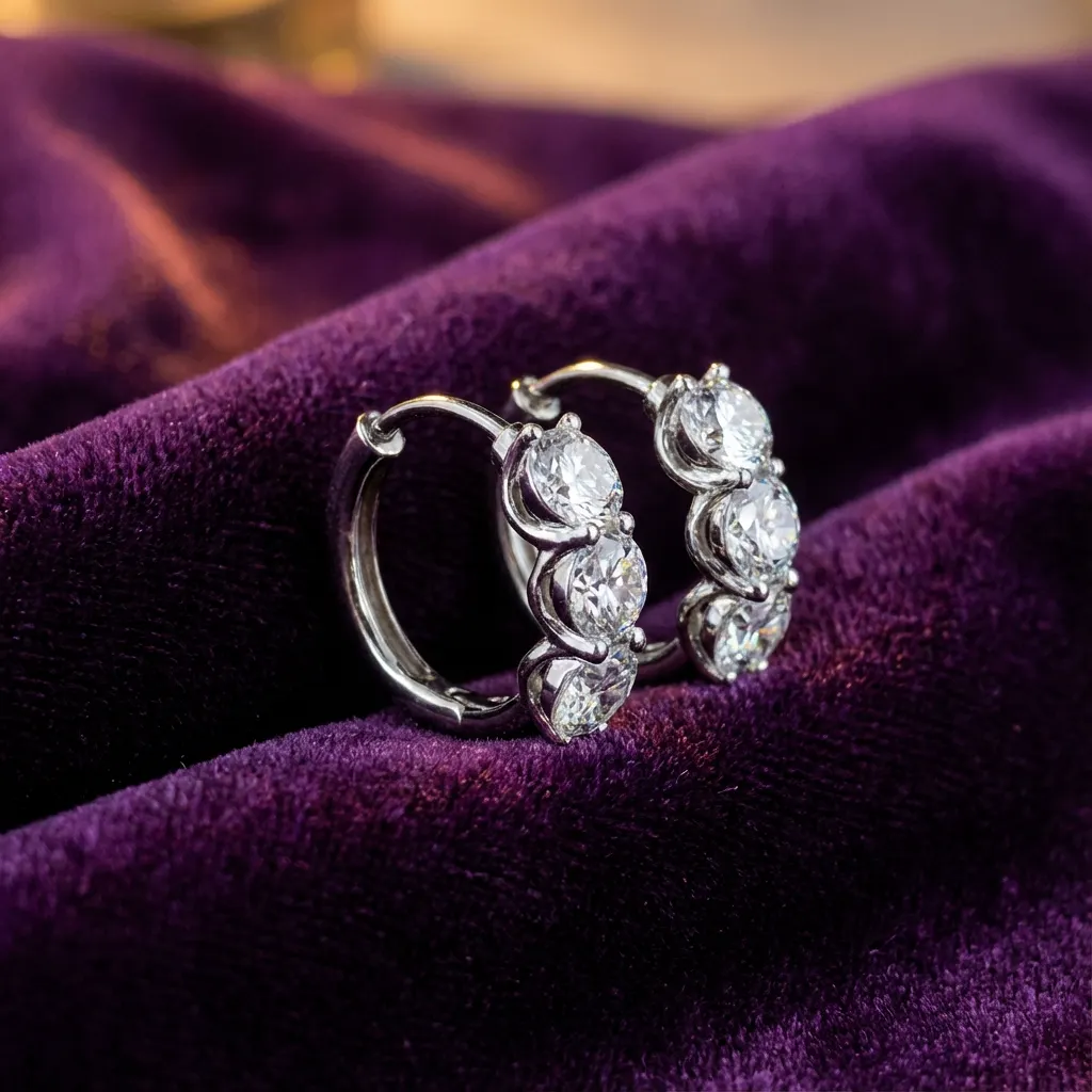 Создание украшения Серьги-кольца с бриллиантами огранки «Круг», 1,5 ct