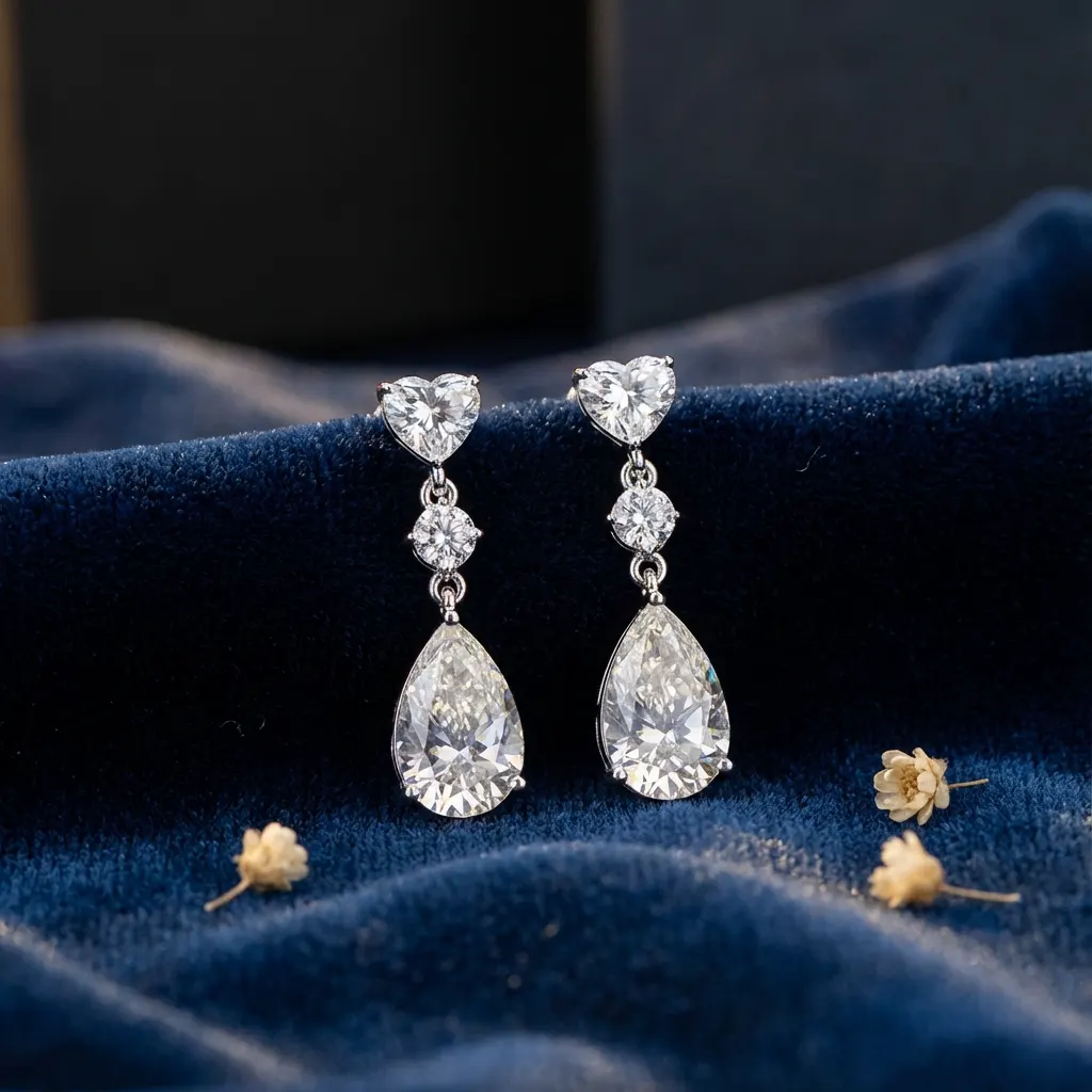 The craftsmanship behind Mixed-cut diamond drop earrings, 5.8 ct