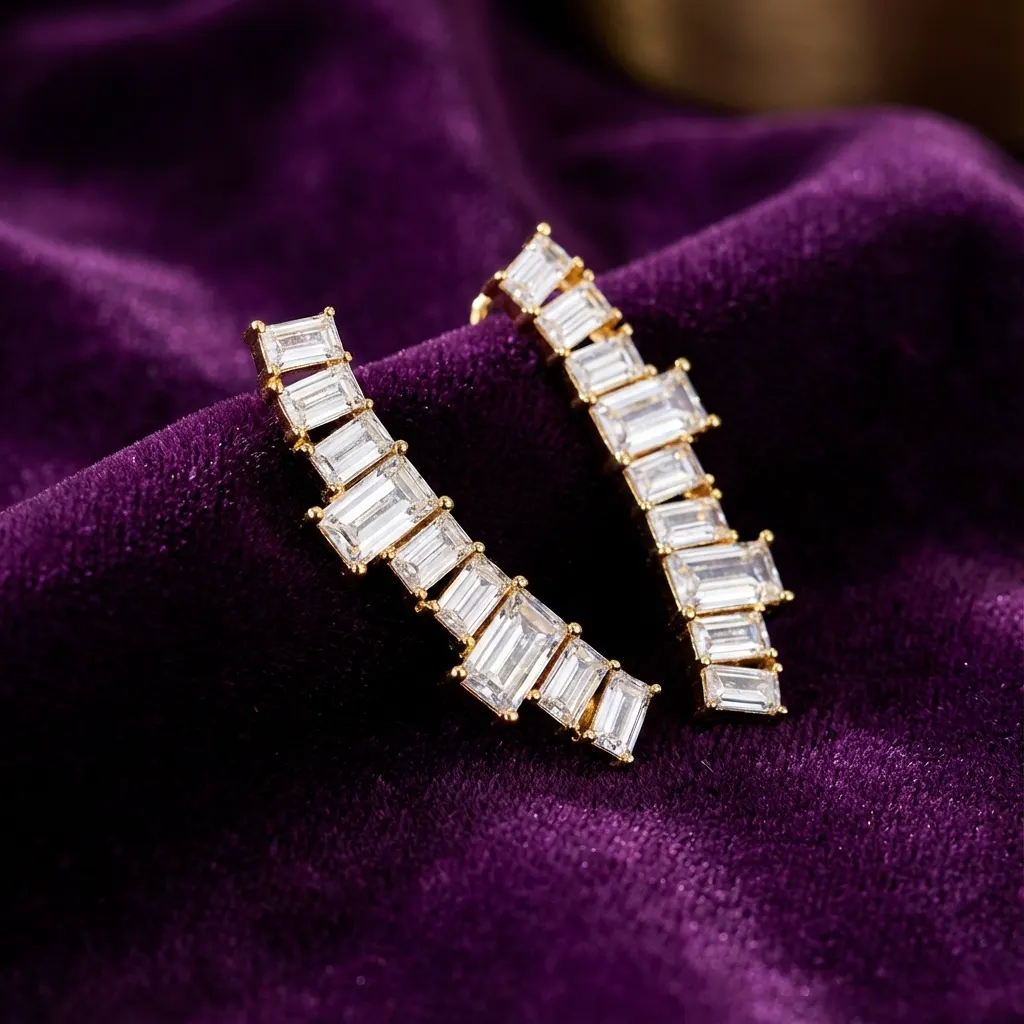 The craftsmanship behind Mixed-cut diamond ear cuffs, 5 ct