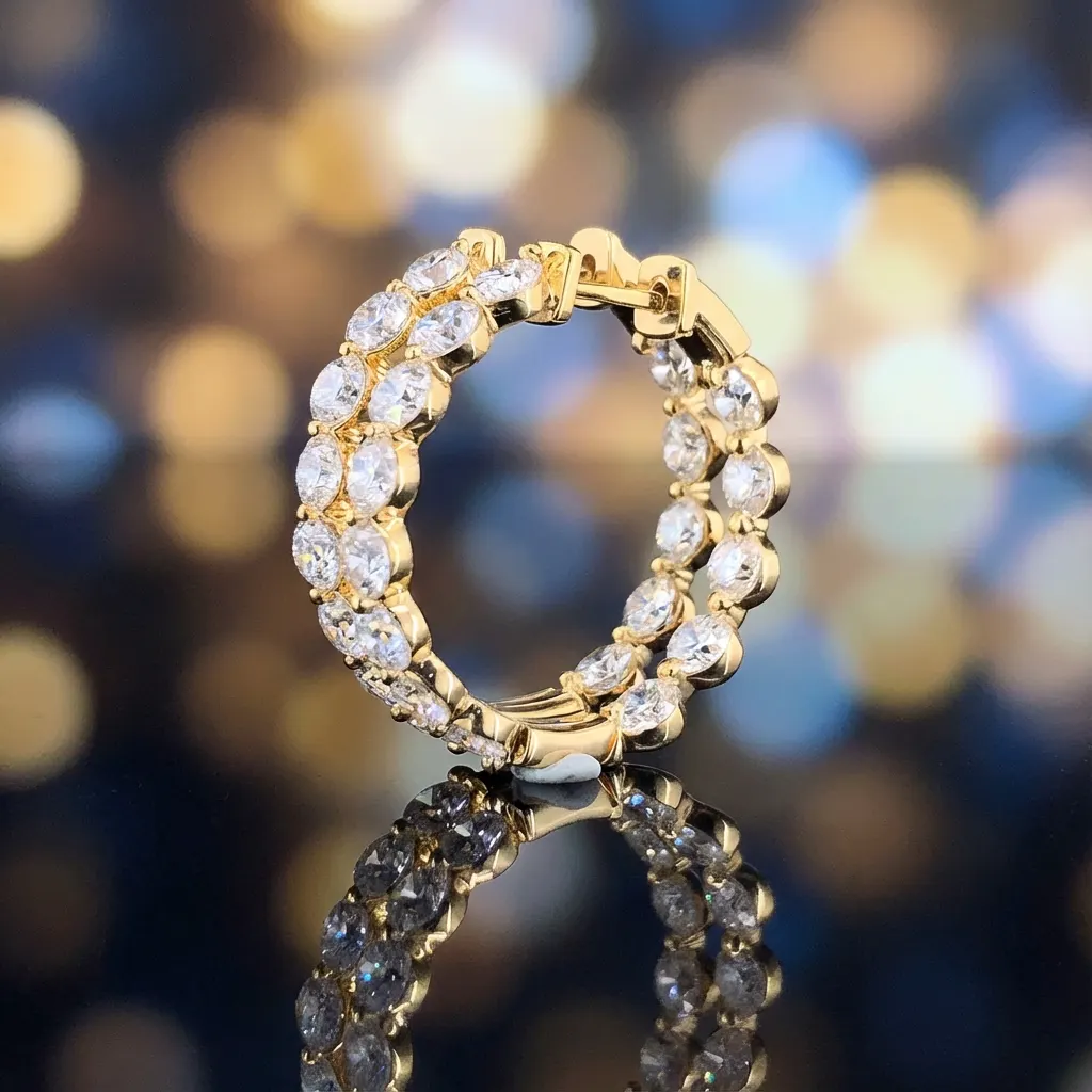 The craftsmanship behind Round-cut diamond hoop earrings, 5 ct
