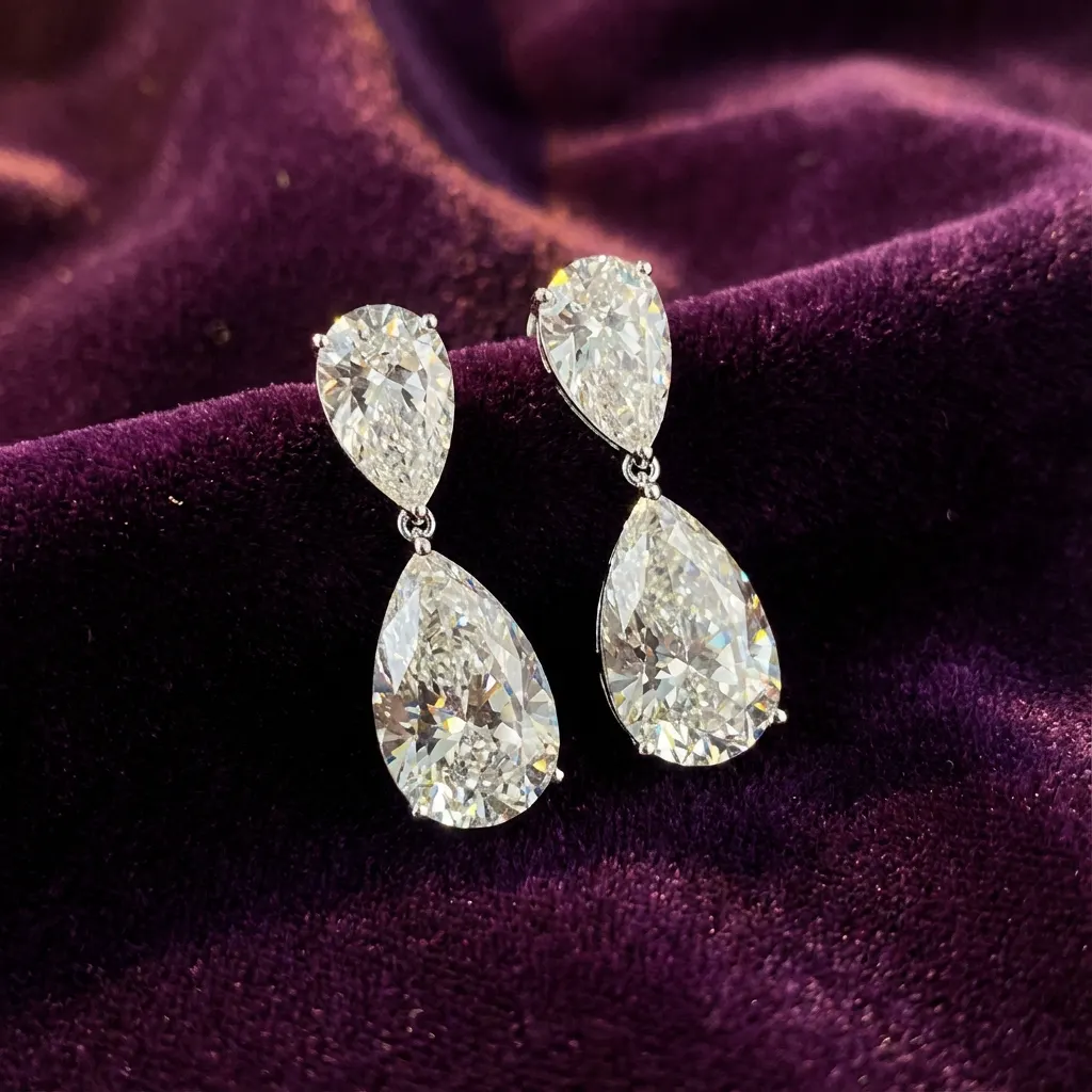 The craftsmanship behind Mixed-cut diamond drop earrings, 29 ct