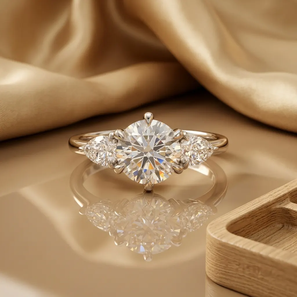 The craftsmanship behind Round-cut diamond three-stone ring