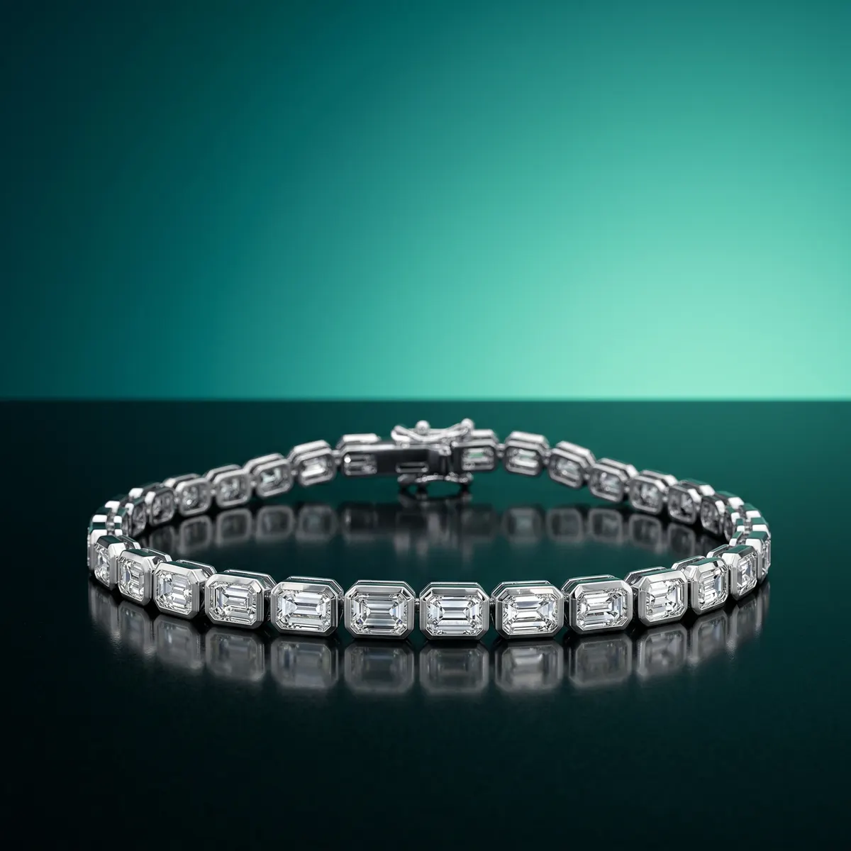 The craftsmanship behind Emerald-cut diamond tennis bracelet