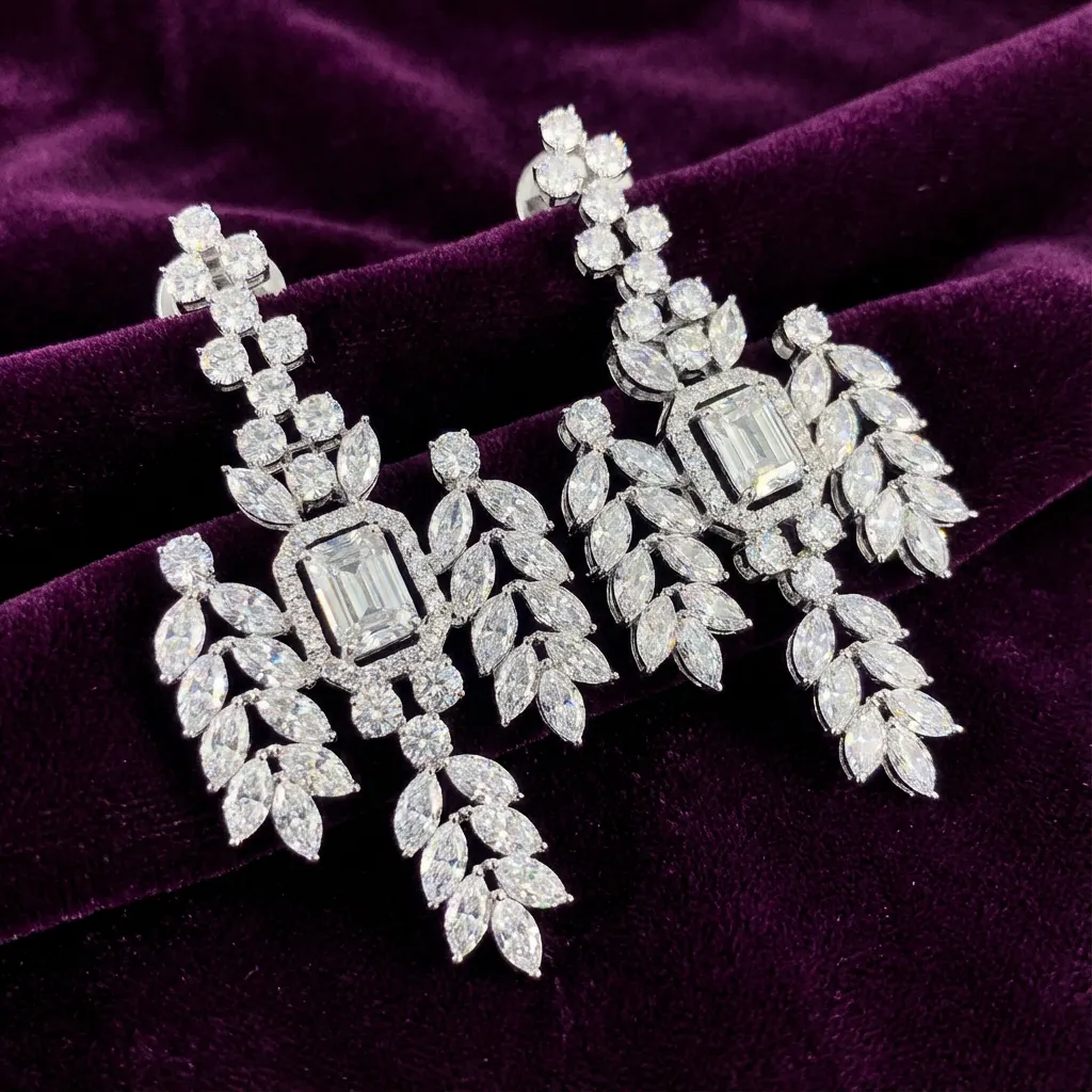 The craftsmanship behind Mixed-cut diamond chandelier earrings, 12.9 ct
