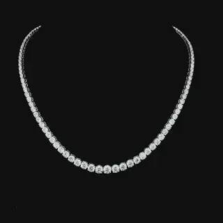 Теннисное колье с бриллиантами огранки «Круг», 17,15 ct