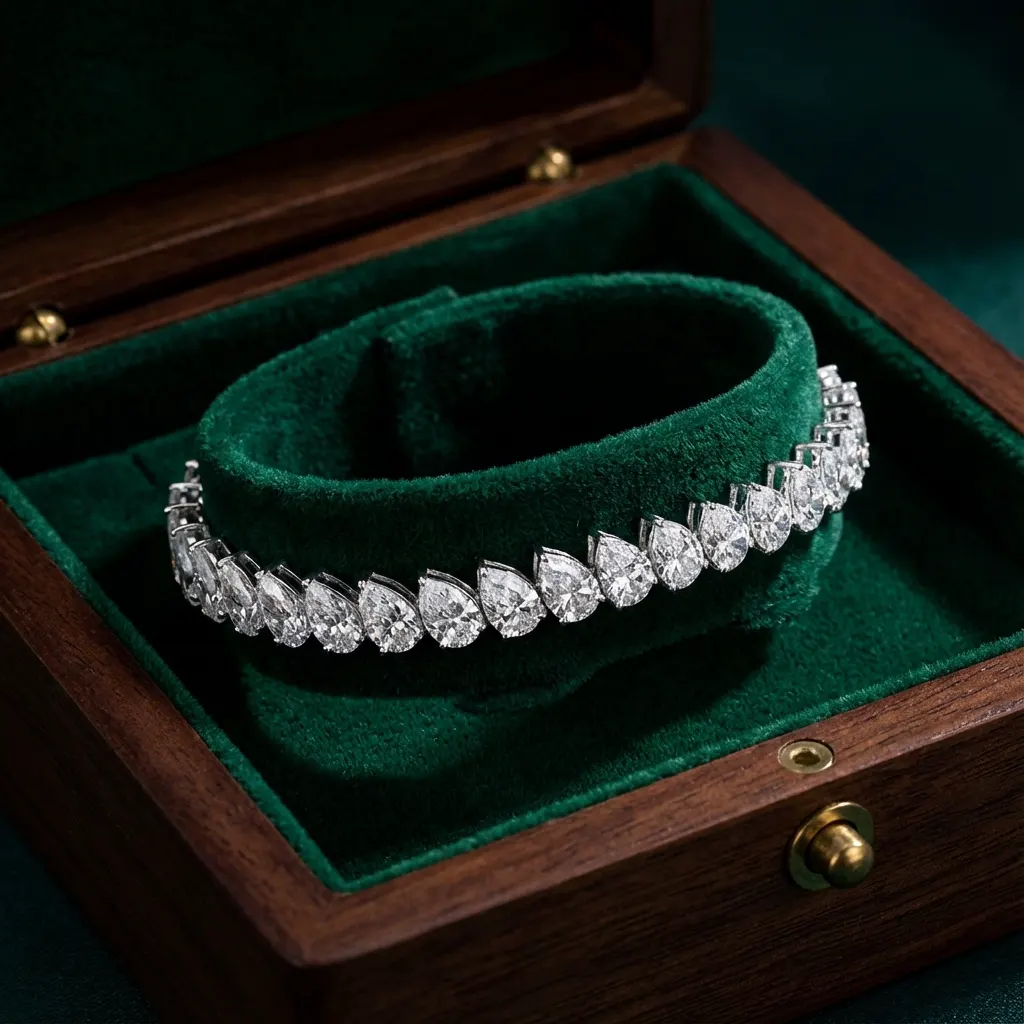 The craftsmanship behind Pear-shaped diamond tennis bracelet