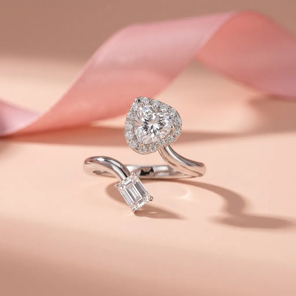 The craftsmanship behind Heart-shaped diamond engagement ring, 1 ct