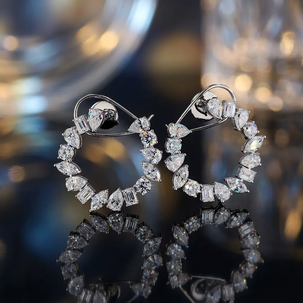 The craftsmanship behind Mixed-cut diamond hoop earrings