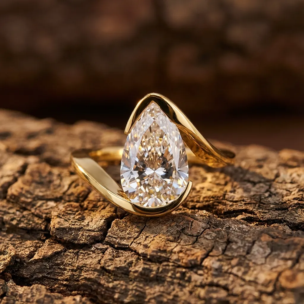 The craftsmanship behind Pear-shaped diamond engagement ring
