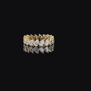 Кольцо вечности с бриллиантами огранки «Груша», 3,45 ct