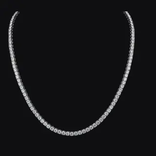 Теннисное колье с бриллиантами огранки «Круг», 13,55 ct